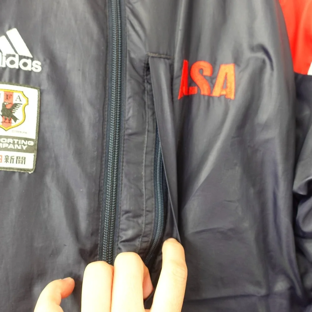 JFA‎ Japan Soccer Jacket ADIDAS Light Packable Windbreaker Blue Football Sport